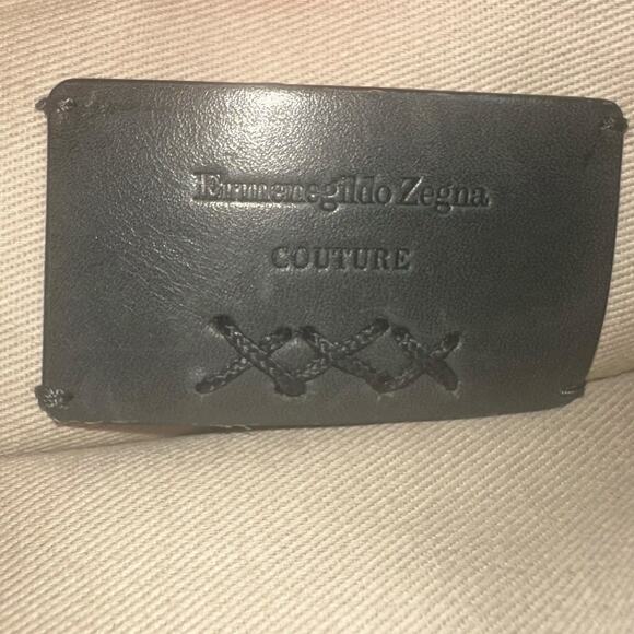 Ermenegildo Zegna XXX Leather Flat Zip Pouch Gray Crossbody Bag shoulder - Picture 7 of 16